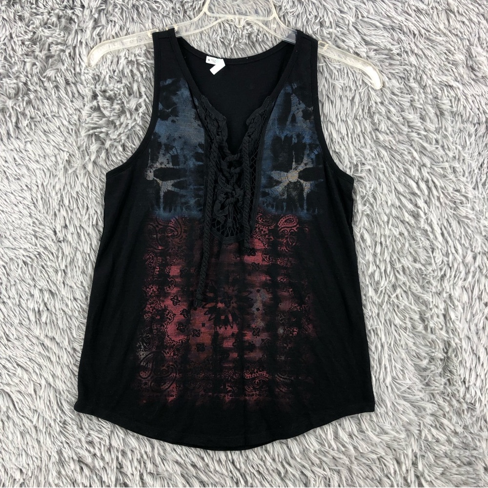 Maurices Tank Top Womens Medium Lace Detail Shoelace Detail Sleeveless